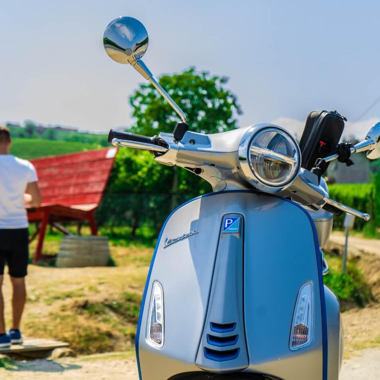 On a vespa among the hills of monferrato
