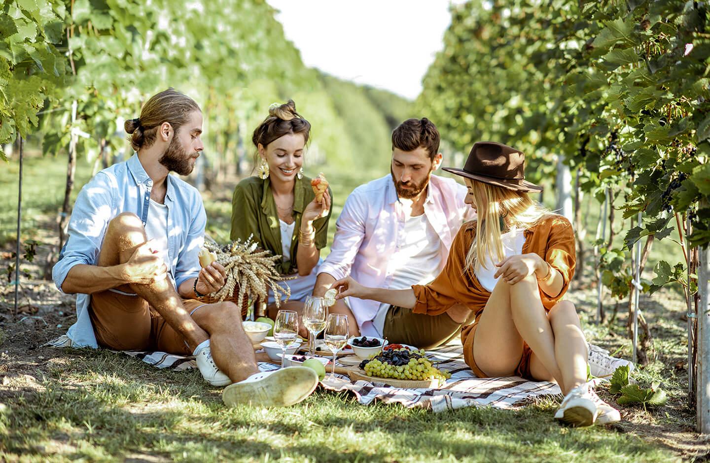 Picnic among the green hills